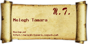 Melegh Tamara névjegykártya